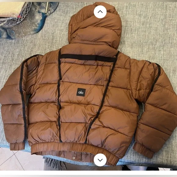 Alo Yoga Aspen Love Puffer Coat Jacket Cinnamon Brown XS - Picture 6 of 7